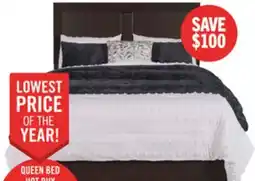 The Brick Yorkdale Panel Bed with Headboard & Frame, Made in Canada, Brown - Queen Size offer