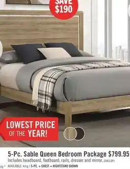 The Brick Sable 5pc Bedroom Set with Bed, Dresser & Mirror, Light Brown - Queen Size offer