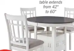 The Brick Dena 5pc Dining Set with Table & Chairs, 42-60W Extension, Round - Dove Grey offer