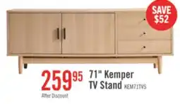 The Brick Kemper 71 Modern TV Stand with Storage for TVs up to 70- Harvest Oak offer