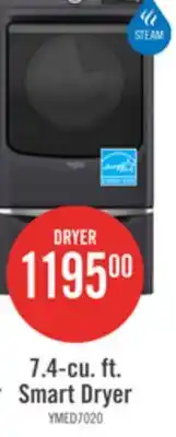 The Brick Maytag 7.4 Cu. Ft. Pet Pro Smart Electric Dryer - Midnight Steel - YMED7020RF offer