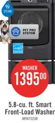 The Brick Maytag 5.8 Cu. Ft. Pet Pro Smart Front-Load Washer - Midnight Steel - MFW7020RF offer