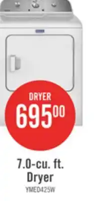 The Brick Maytag 7.0 Cu. Ft. Electric Dryer - White - YMED4205SW offer