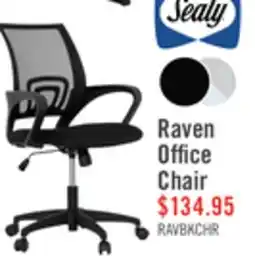 The Brick Sealy Raven 25.2 Adjustable Ergonomic Office Chair with Mesh Padding - Black offer