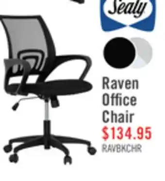 The Brick Sealy Raven 25.2 Adjustable Ergonomic Office Chair with Mesh Padding - Black offer