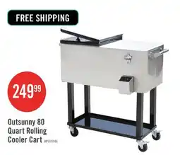 The Brick Outsunny 80 Quart Rolling Cooler Cart Ice Beer Beverage Cooling Bin, Silver offer