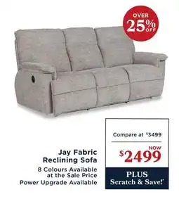 La Z Boy Jay Fabric Reclining Sofa offer