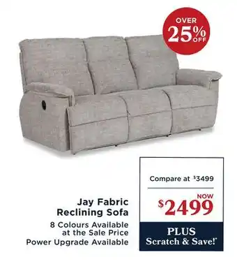 La Z Boy Jay Fabric Reclining Sofa offer