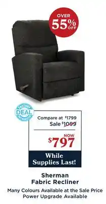 La Z Boy Sherman Fabric Recliner offer
