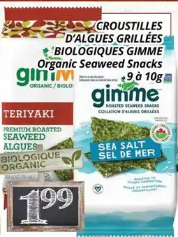 Supermarché PA CROUSTILLES D'ALGUES GRILLÉES BIOLOGIQUES GIMME | Organic Seaweed Snacks offer