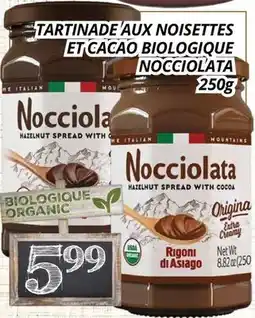 Supermarché PA TARTINADE AUX NOISETTES ET CACAO BIOLOGIQUE NOCCIOLATA offer