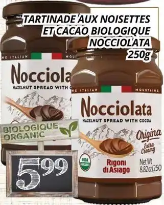 Supermarché PA TARTINADE AUX NOISETTES ET CACAO BIOLOGIQUE NOCCIOLATA offer