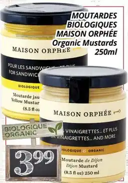 Supermarché PA MOUTARDES BIOLOGIQUES MAISON ORPHÉE | Organic Mustards offer