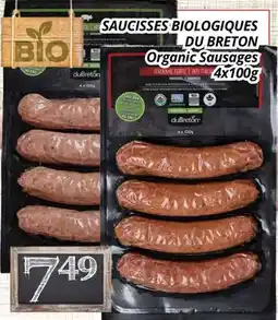 Supermarché PA SAUCISSES BIOLOGIQUES DU BRETON | Organic Sausages offer