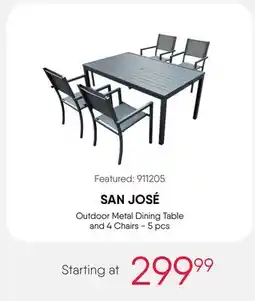 Meubles RD SAN JOSÉ Outdoor Metal Dining Table and 4 Chairs - 5 pcs offer