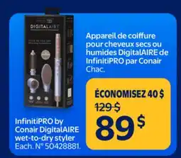 Walmart InfinitiPRO by Conair DigitalAIRE wet-to-dry style offer