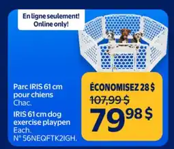 Walmart IRIS 61cm Dog Exercise Playpen offer