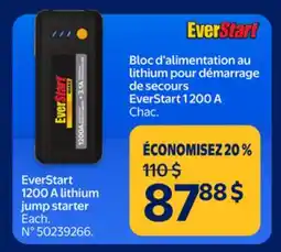 Walmart EverStart 1200 A lithium jump starter offer