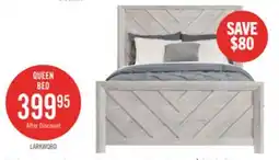 The Brick Lark Panel Bed with Headboard & Frame, Chevron Pattern, Rustic White - Queen Size offer