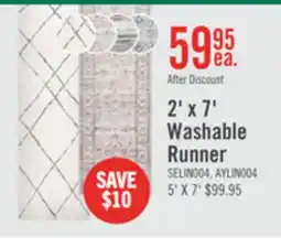 The Brick Selin Ivory Washable Runner Area Rug - 2' x 7' offer
