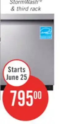 The Brick Samsung 24 46 dBA Smart Built-In Dishwasher with StormWash - Stainless Steel - DW80CG5450SRAA offer