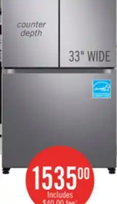 The Brick Samsung 33 17.5 Cu. Ft. Counter-Depth French-Door Refrigerator - Stainless Steel - RF18A5101SR/AA offer