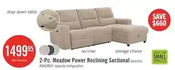 The Brick Meadow 2-Piece Right-Facing Chenille Fabric Power Reclining Sectional with Storage Chaise - Taupe offer
