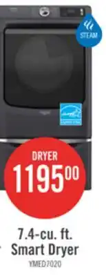The Brick Maytag 7.4 Cu. Ft. Pet Pro Smart Electric Dryer - White - YMED7020RW offer