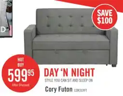 The Brick Cory 59 Velvet Fabric Klik Klak Futon with Tufting - Grey offer