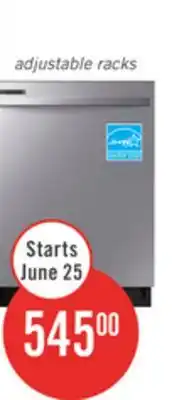 The Brick Samsung 24 53 dBA Built-In Top-Control Dishwasher with Hybrid Tub - DW80CG4021SRAA offer