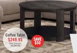 The Brick Declan 31.5 Modern Round Coffee Table with Shelf & Casters - Black offer