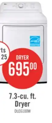 The Brick LG 7.3 Cu. Ft. Electric Dryer - White offer