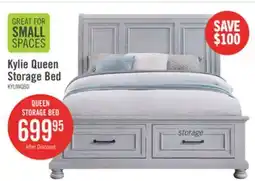 The Brick Kylie Platform Storage Bed with Headboard & Frame, Sand - Queen Size offer