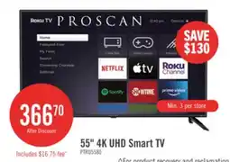 The Brick Proscan 55 LED 4K UHD Smart Roku TV (PTRU5580) offer