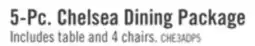 The Brick Chelsea 5pc Dining Set with Table & 4 Blue Chairs, 60W - Walnut Brown offer