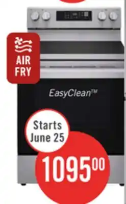 The Brick LG 6.3 Cu. Ft. Smart Electric Range with Air Fry - Stainless Steel - LREN6323YE offer