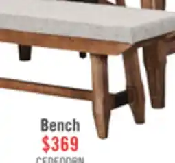 The Brick Cedar Dining Bench with Polyester Fabric, Pine Wood, Trestle-Base, 60W - Brown offer