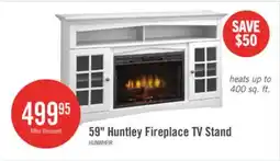 The Brick Huntley 59 Electric Fireplace TV Stand with Storage and Cable Management for TVs up to 65- White offer