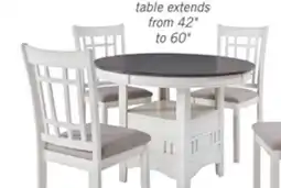 The Brick Dena 5pc Counter-Height Dining Set with Table & Chairs, 42-60W Extension, Round - Dove Grey offer