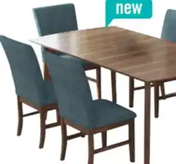 The Brick Rain 7pc Dining Set with Table & 6 Blue Chairs, 72W - Blue/Brown offer