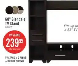 The Brick Glendale 60 TV Stand with Storage and Cable Management for TVs up to 65- Espresso offer