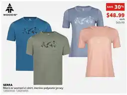 Sports Experts WOODS SERRA Men's or women's t-shirt, merino-polyester jersey offer
