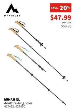 Sports Experts MCKINLEY MINAH QL Adult trekking poles offer