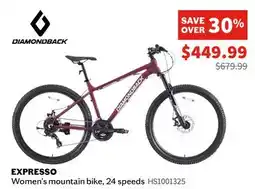 Sports Experts DIAMONDBACK EXPRESSO Women's mountain bike, 24 speeds offer