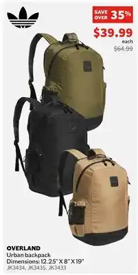 Sports Experts ADIDAS OVERLAND Urban backpack offer