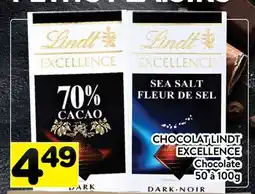 Supermarché PA CHOCOLAT LINDT EXCELLENCE | Chocolate offer