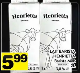 Supermarché PA LAIT BARISTA HENRIETTA | Barista Milk offer