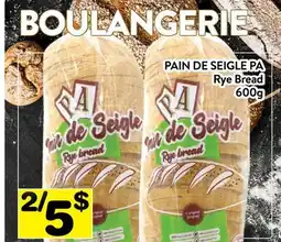 Supermarché PA PAIN DE SEIGLE PA | Rye Bread offer