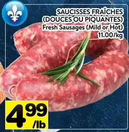 Supermarché PA SAUCISSES FRAÎCHES (DOUCES OU PIQUANTES) | Fresh Sausages (Mild or Hot) offer