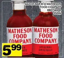 Supermarché PA SAUCES BAR-B-Q MATHESON FOOD COMPANY | BBQ Sauces offer
